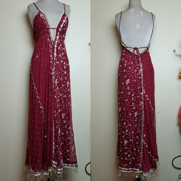 SOLD Free People Maja Raja Embellished Backless - Picture 3 of 7